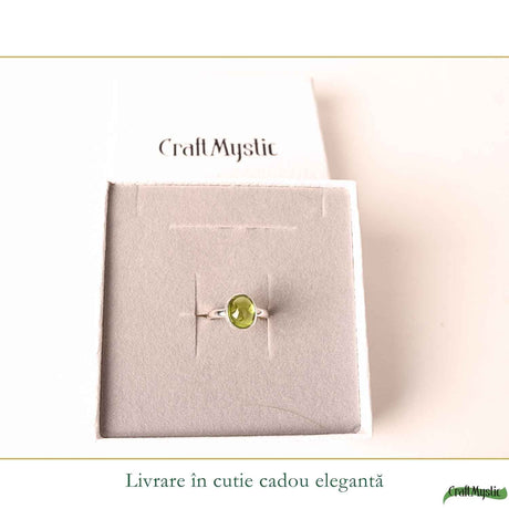 Inel Argint 925 cu Peridot Natural Oval – Optimism si Energie Pozitiva