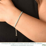 Bratara Argint 925 cu Larimar Fatetat Natural 3 mm - Calm si Echilibru Emotional