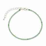 Brățară de picior cu Aventurin verde fațetat, pietre rotunde de 2 mm
