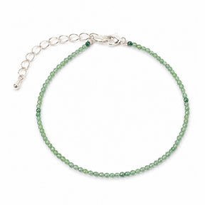 Brățară de picior cu Aventurin verde fațetat, pietre rotunde de 2 mm