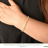 Bratara cu Prehnit Fatetat Natural 4 mm – Calm, Armonie si Echilibru Emotional