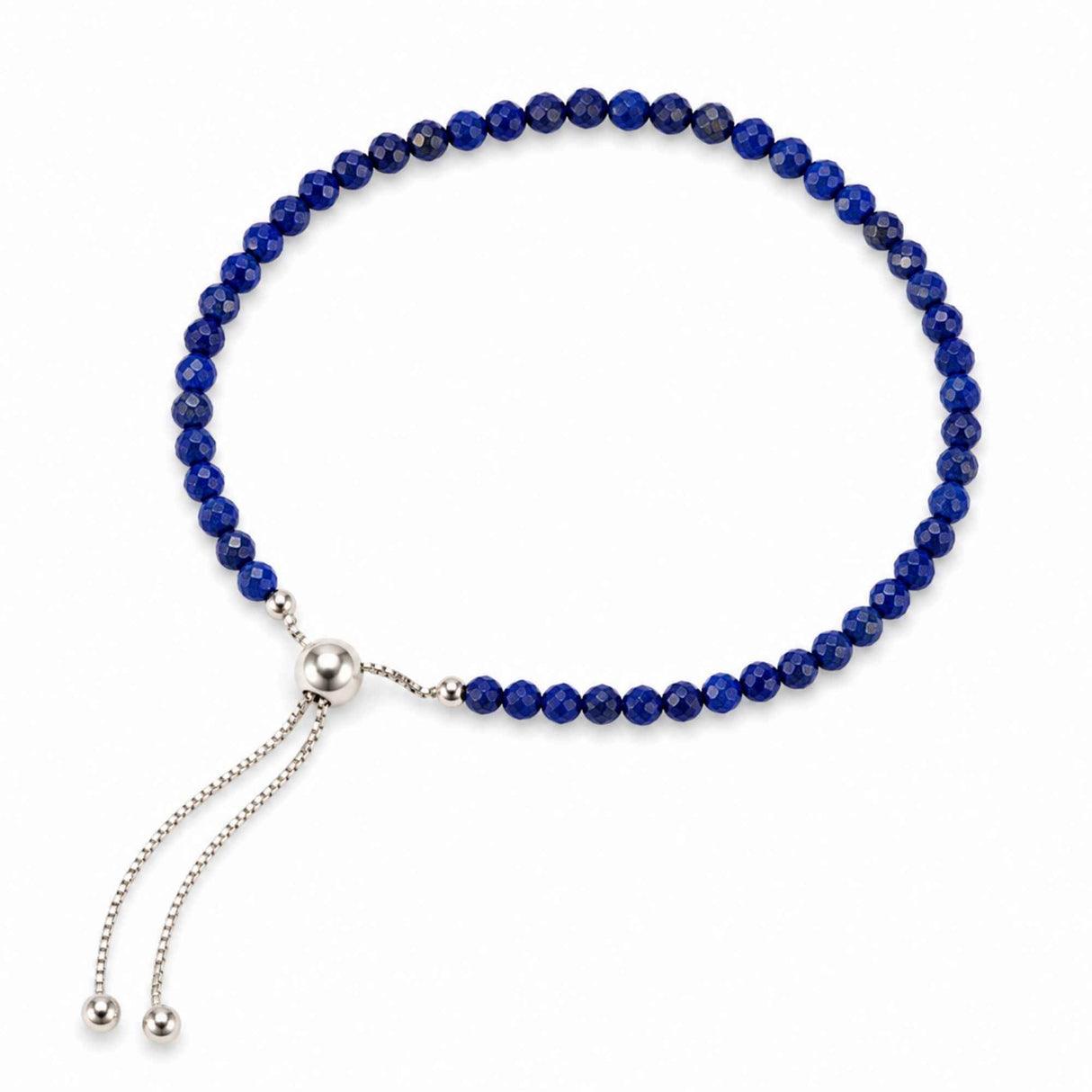 Bratara Argint 925 cu Lapis Lazuli Fatetat Natural 3 mm – Intelepciune si Claritate