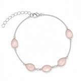 925 Sterling Silver Pink Quartz Teardrop Necklace – love, femininity and emotional balance