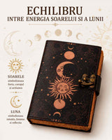 Jurnal Vintage din Piele cu Design Soare și Lună - Manual, cu Pagini de Hârtie tip pergament 190-200 Pagini