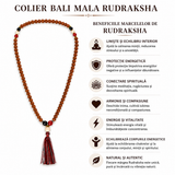 Colier Mala Rudraksha purtat, stil spiritual