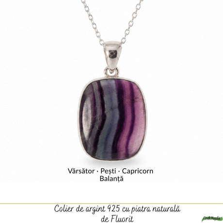 Colier cu Fluorit, Argint 925 – CraftMystic