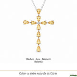Natural citrine lotus necklace in 925 silver – energy, optimism, and balance