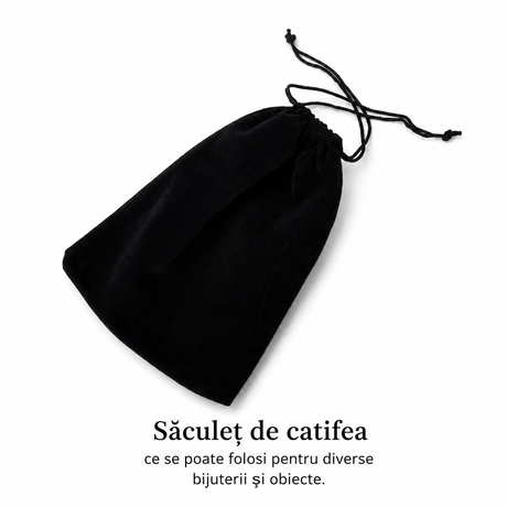 Săculeț de catifea negru 20 x 15 cm pentru bijuterii