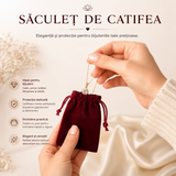 Săculeț de catifea vișiniu 7 x 9 cm pentru bijuterii