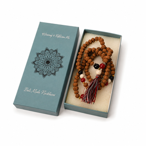 Colier Mala Rudraksha cu 108 mărgele din pietre naturale mixte