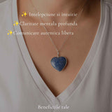 Colier Argint 925 cu Lapis Lazuli Natural Inima – Claritate, Intelepciune si Eleganta