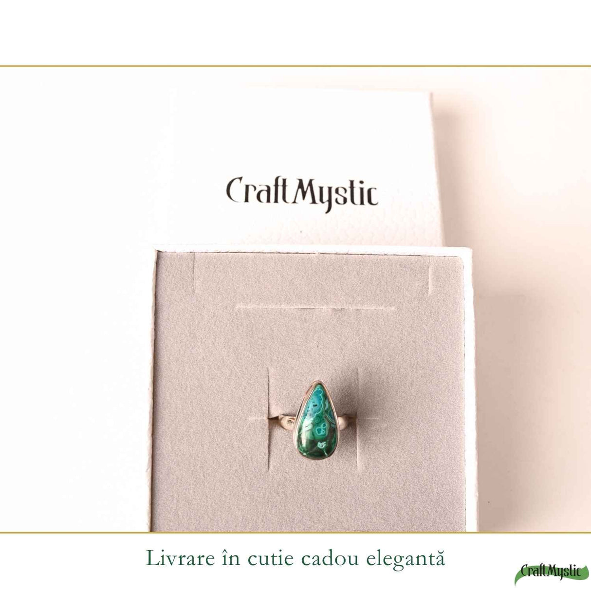 Inel Argint 925 cu Malachit si Crisocola Lacrima – Echilibru si Transformare