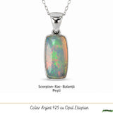 Colier Argint 925 cu Piatra Naturala de Opal Etiopian Dreptunghi – Creativitate si Inspiratie