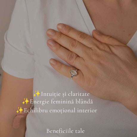 Inel Argint 925 cu Piatra Lunii Naturala Fatetata Delica – Intuitie si Echilibru