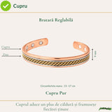 Brățară din cupru și zinc cu model împletit