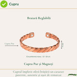 Cupru și textură răsucită pe brățara masculină