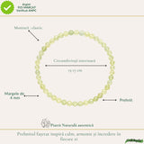 Bratara cu Prehnit Fatetat Natural 4 mm – Calm, Armonie si Echilibru Emotional