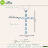925 Sterling Silver Necklace with Blue Topaz Sun and Moon – Clarity and Balance