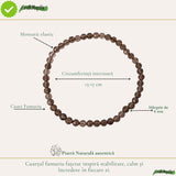 Bratara cu Cuart Fumuriu Fatetat Natural 4 mm – Protectie, Echilibru si Claritate