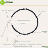 Bratara Argint 925 cu Safir Albastru Fatetat Natural 3 mm - Claritate si Intelepciune