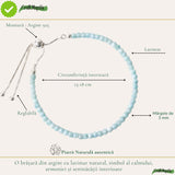 Bratara Argint 925 cu Larimar Fatetat Natural 3 mm - Calm si Echilibru Emotional