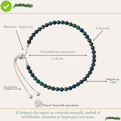 Brățară cu Crisocol, Argint 925 – CraftMystic