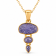 Colier cu Tanzanit natural pe argint 925 placat cu aur de 18K
