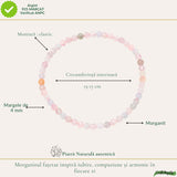 Bratara cu Morganit Fatetat Natural 4 mm – Iubire, Echilibru si Armonie Interioara