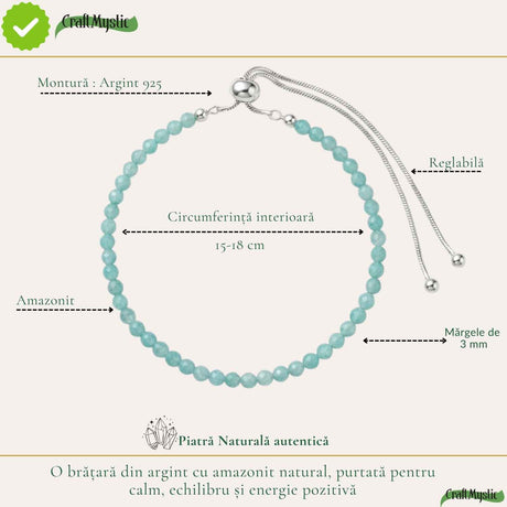Brățară cu Amazonit, Argint 925 – CraftMystic