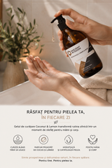 Flaconul de gel Coconut & Lemon pentru mâini și corp