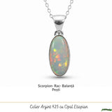 Colier Argint 925 cu Piatra Naturala de Opal Etiopian Oval – Creativitate si Eleganta