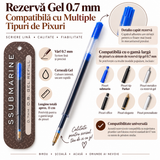 Rezervă pix Submarine Polly Gel 0.7 mm cu pastă albastră
