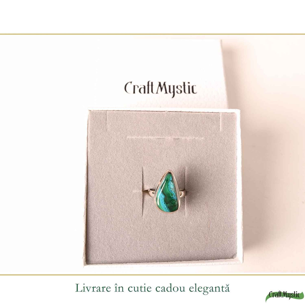 925 Sterling Silver Necklace with Malachite and Chrysocolla Teardrop – Protection and Harmony