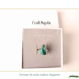 925 Sterling Silver Necklace with Malachite and Chrysocolla Teardrop – Protection and Harmony