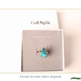 Inel Argint 925 cu Malachit si Crisocola Naturala Lacrima – Echilibru si Armonie