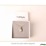 Colier Argint 925 cu Piatra Naturala de Opal Etiopian Dreptunghi – Creativitate si Inspiratie