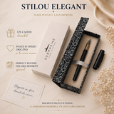 Stilou negru mat metalic cu prindere nealunecoasă