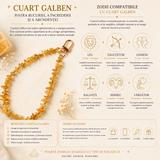 Charm cu Cuarț galben natural prins de geantă