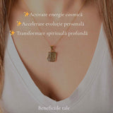 Colier Moldavit Brut Neuniform cu Argint 925 Placat cu Aur de 18k – Energie si Claritate Interioara