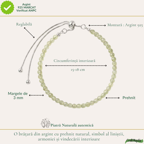 Brățară cu Prehnit, Argint 925 – CraftMystic