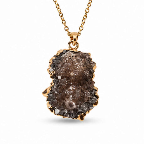 Colier cu Ametist Druzy, Inox (oțel inoxidabil) – CraftMystic