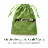 Săculeț de catifea verde 12 x 14 cm pentru bijuterii