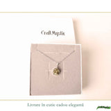 Colier Argint 925 cu Piatra Naturala de Pirita Rotunda – Prosperitate si Incredere