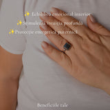 Inel Argint 925 cu Labradorit Patrat Fatetat – Intuitie si Protectie