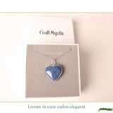 Colier Argint 925 cu Lapis Lazuli Natural Inima – Claritate, Intelepciune si Eleganta