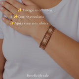 Brățară din cupru cu simbolurile celor 7 chakre