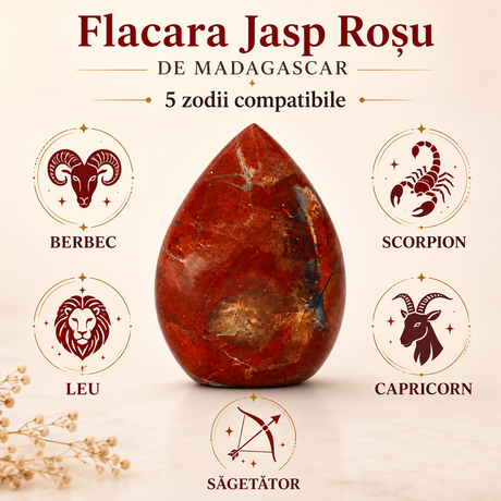Flacără din Jasp Roșu natural de Madagascar 10,8 cm