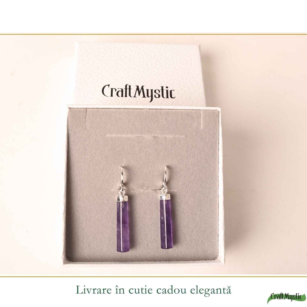 Cercei cu Ametist, Prisma Hexagonala – Claritate si Echilibru Interior