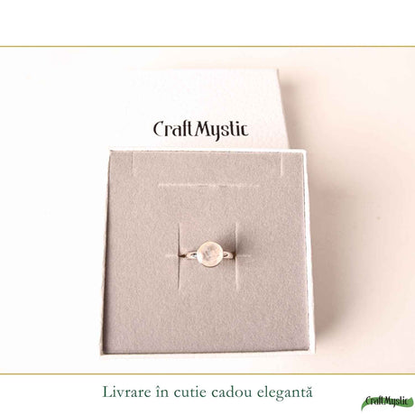 Inel Argint 925 cu Piatra Lunii Naturala Fatetata Rotunda – Intuitie si Echilibru