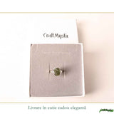 Inel din argint 925 cu Moldavit natural, fiecare piatră unică